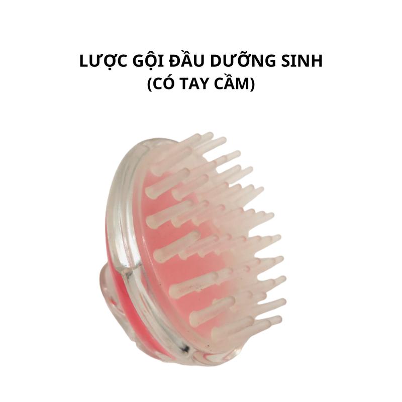Lược gội đầu dưỡng sinh tay cầm màu xanh hồng mát