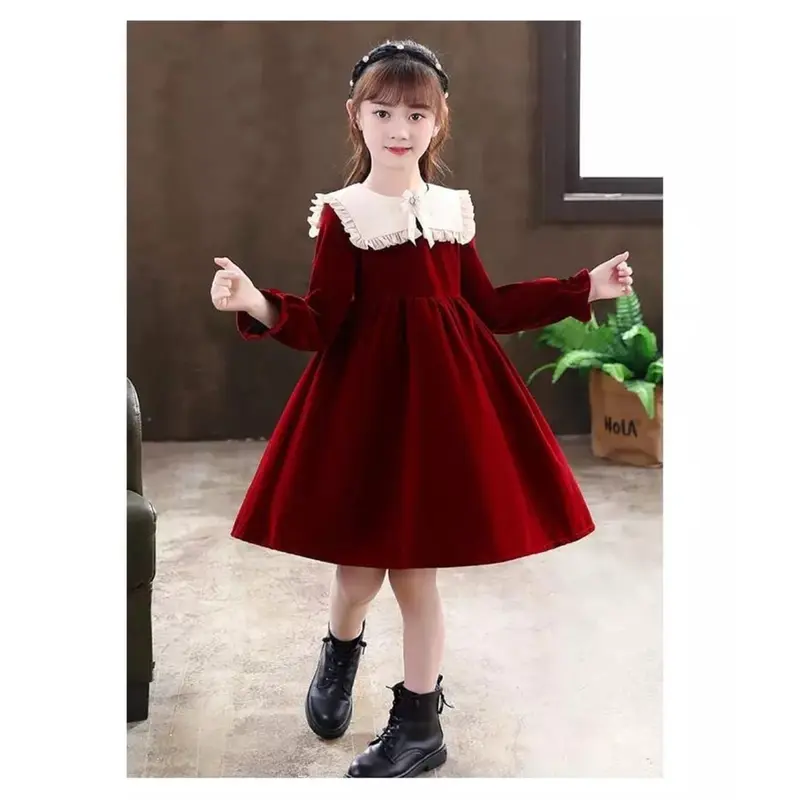 Dress anak lengan panjang / Dress import anak Korean style / Gaun pesta anak perempuan usia 6 7 8 9 10 tahun / Dres anak tanggung/ Kids Queen665 5