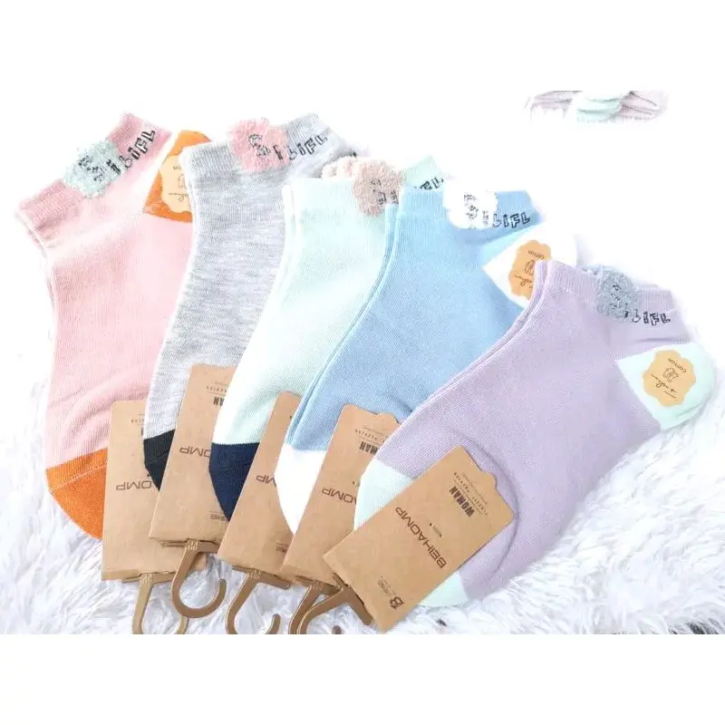 (6&12 Pasang) Kaos Kaki Sport Wanita Import Tebal Semata