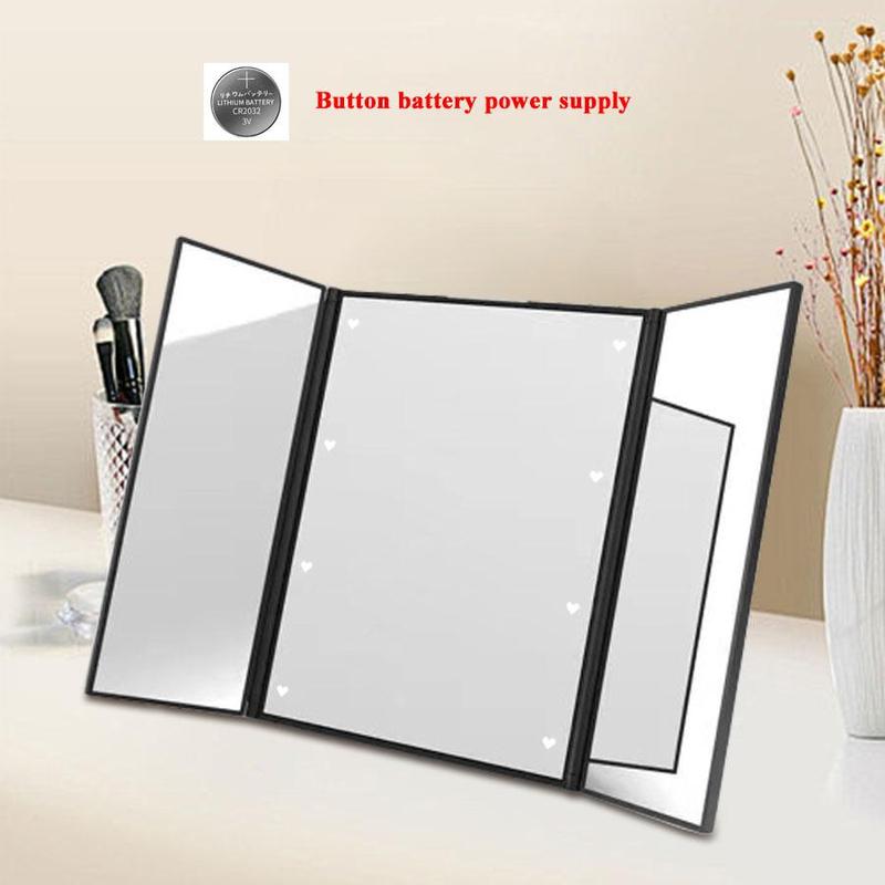 360-Degree Rotatable LED Light Mirror, Foldable Makeup Mirror, Professional Makeup Mirror, Ideal Hairdressing Mirror and Hairdressing Supplies Accessories, Rotating 2