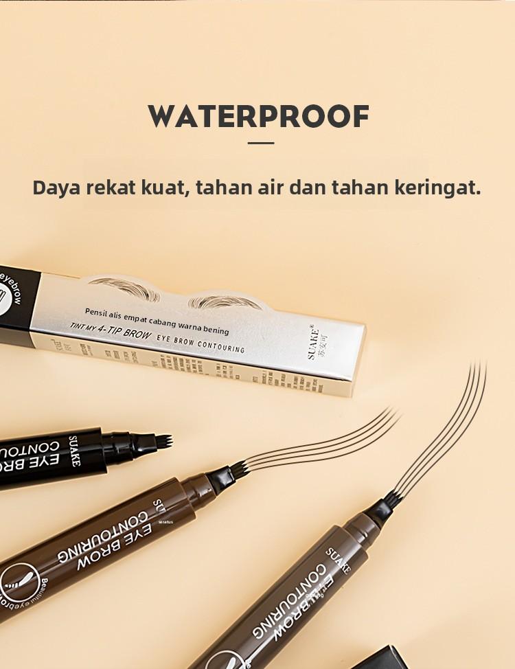 SUAKE Pensil Alis Definisi Jelas Empat Cabang Tahan Lama Tidak Luntur Tahan Air & Keringat Mudah Dikendalikan untuk Pemula