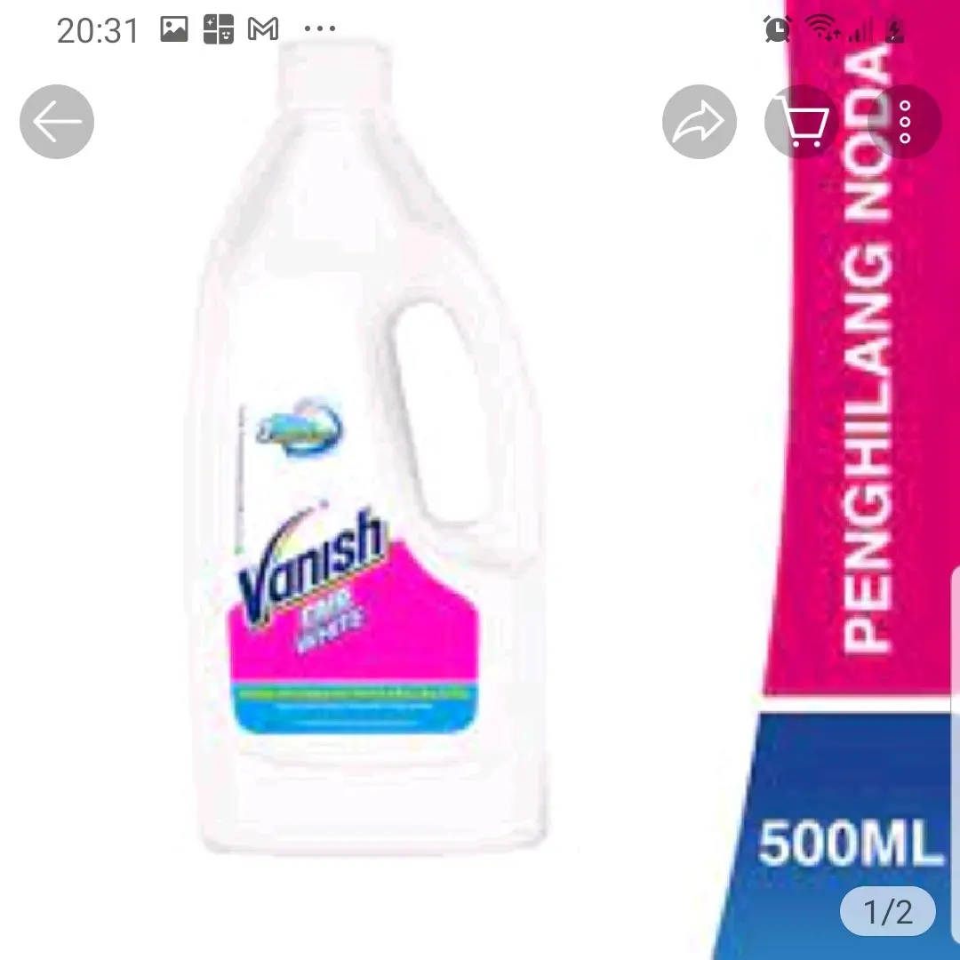 Vanish Cair White 500ml (pemutih Pakaian)