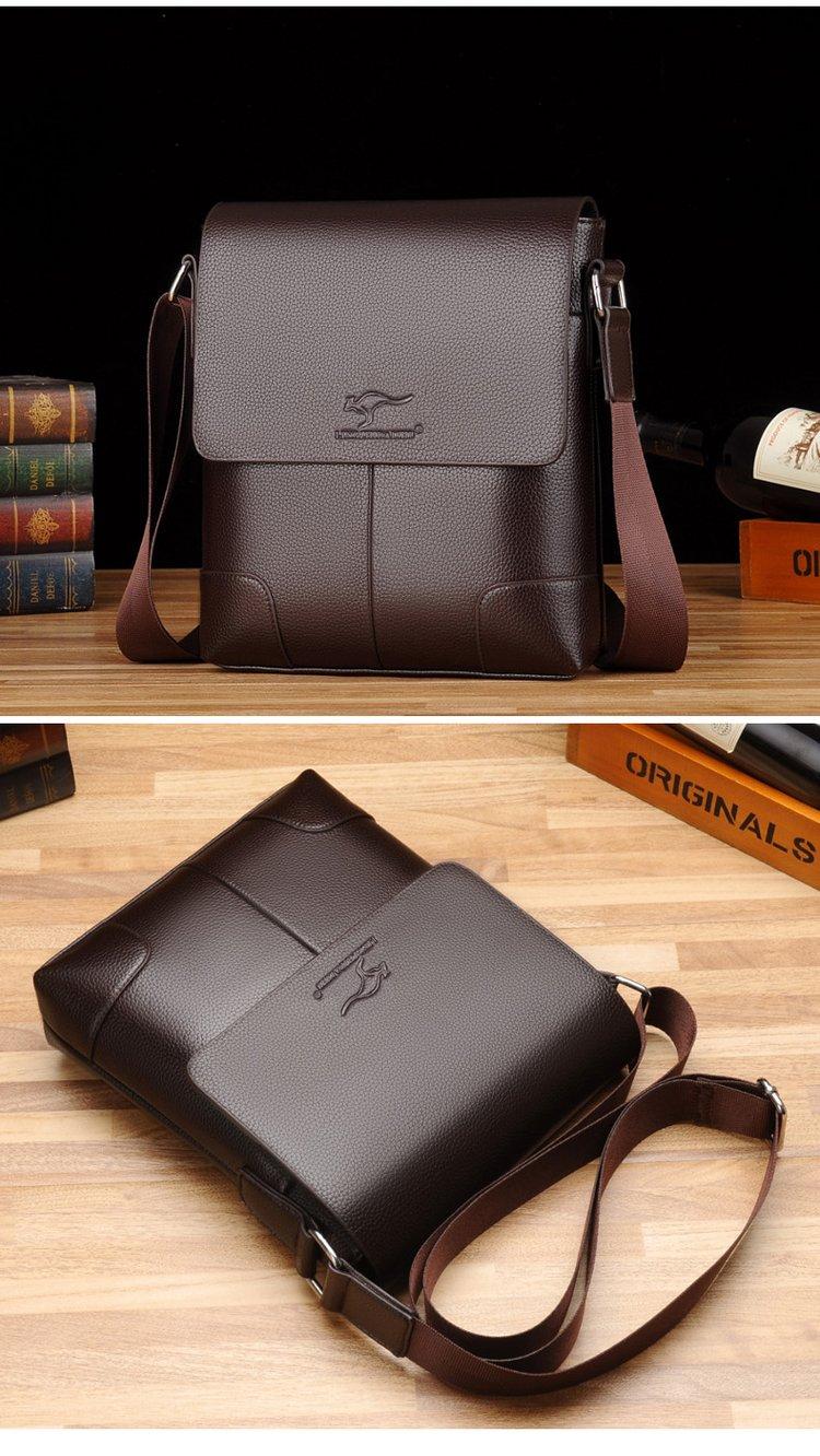 Product Introduction of PU Leather Men Crossbody Bag Waterproof Large Capacity Shoulder Bags For Boys Trendy Design Messenger Bags 5