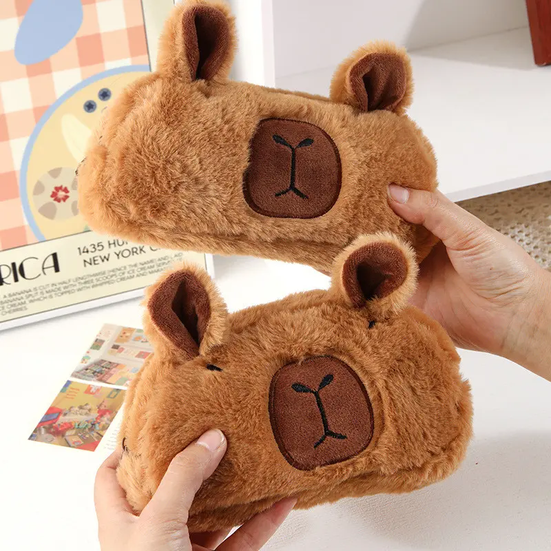 Kotak Pensil Bulu Lucu Capybara/ Pouch /Tempat Makeup /Aesthetic /Korea Boneka /Fashion / Karakter / 1