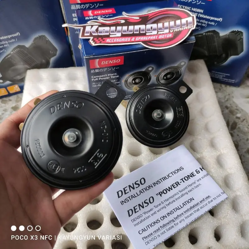 KLAKSON DENSO COMPACT DICS ORIGINAL UNTUK MOTOR DAN MOBIL 12V SUARA SEPERTI KLAKSON AVAZA DAN INOVA Accessories Disc Kendaraan  Motorcycle Accessories Disc Kendaraan 1