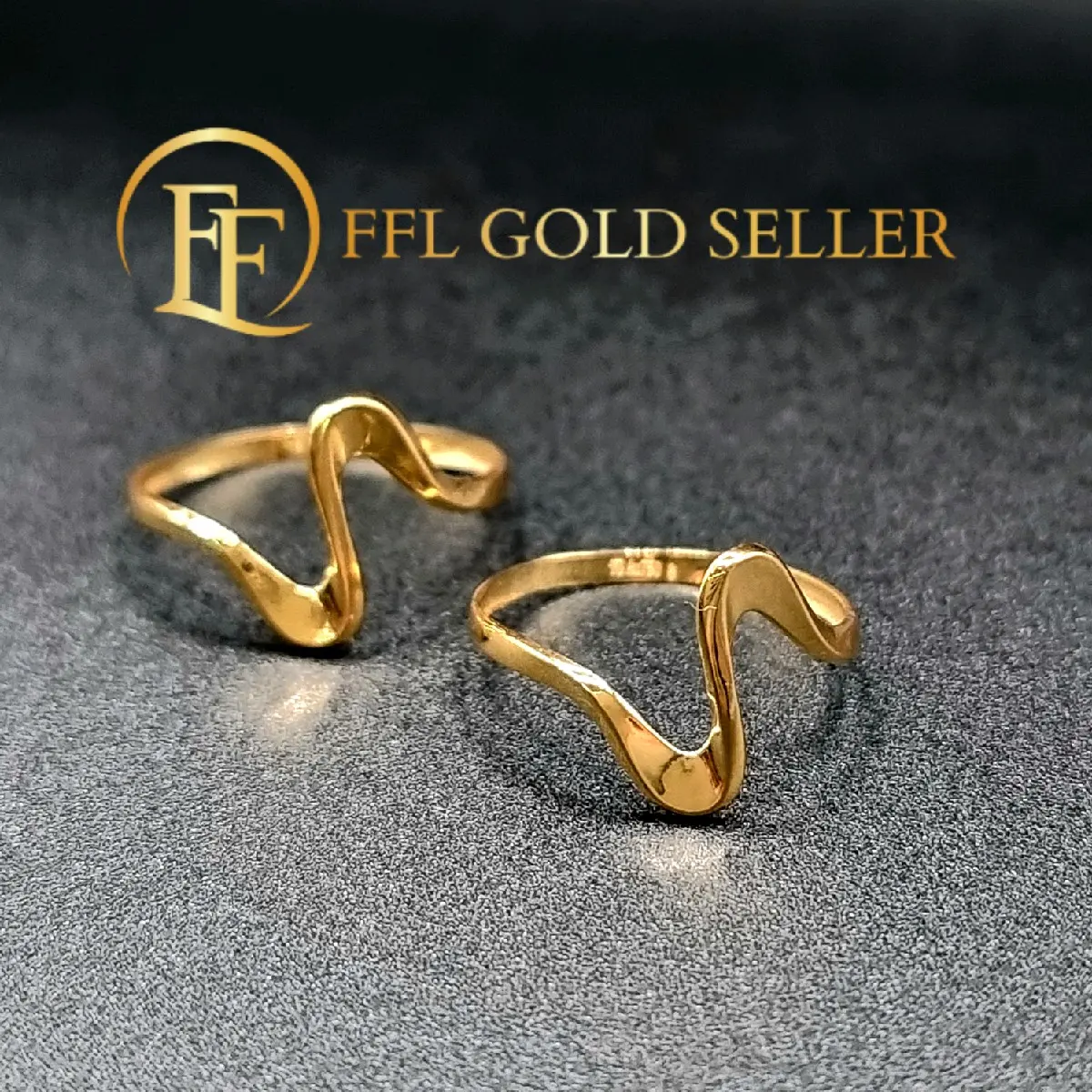 SWELDO Deal S Wave Ring | 18k Gold Ring for Women | Size 5-8