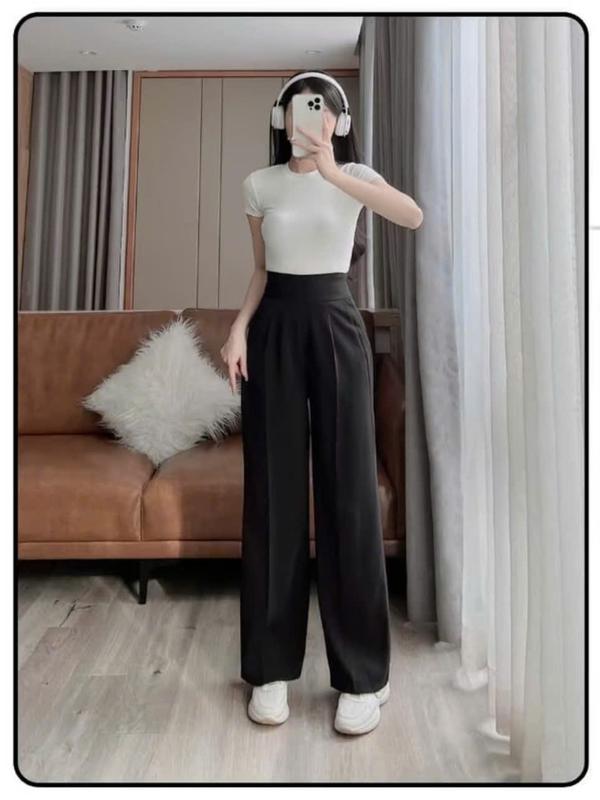 Quần tây công sở nữ, quần ống suông cho nàng nấm lùn  bigsize gen eo. 3