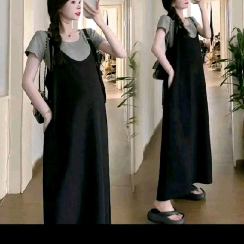 { DEAL MỞ BÁN} Váy yếm bầu 2 chi tiết( gồm áo+ yếm bầu) có tăng đơ điều chỉnh vai, ngực mặc thoả mái, dễ chịu