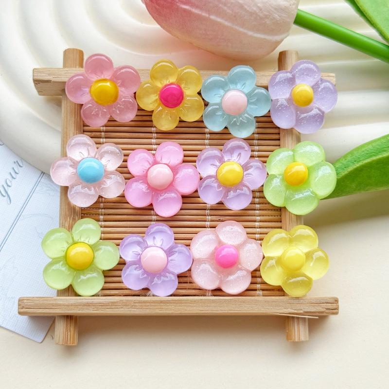 Phụ Kiện Tự Làm Bằng Resin Dòng Hoa Năm Cánh, Thiết Kế Mờ, Thích Hợp Cho Vỏ Điện Thoại, Crocs, Miếng Dán, Kẹp Tóc Và Vật Liệu Phụ Kiện Tóc Diy 1
