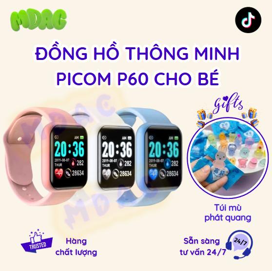 Đồng Hồ Thông Minh Picom P60 - Lắp Sim Nghe Gọi Độc Lập, Định vị, Video call