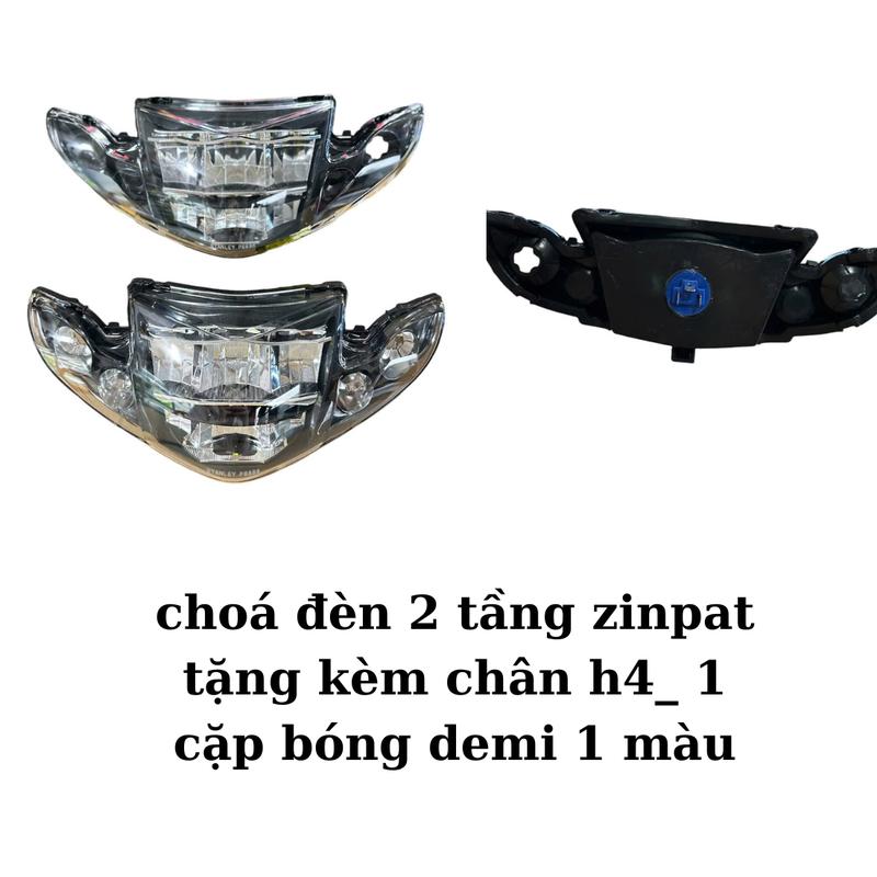  PHA ĐÈN 2 TẦNG KIỂU ZHIPAT KHUNG PHẢN XẠ+MẠCH DNC   kèm chân h4-cặp bóng demi  gắn cho si 50-110   GẮN ỐP SIHELLO _phụ kiện xe máy 