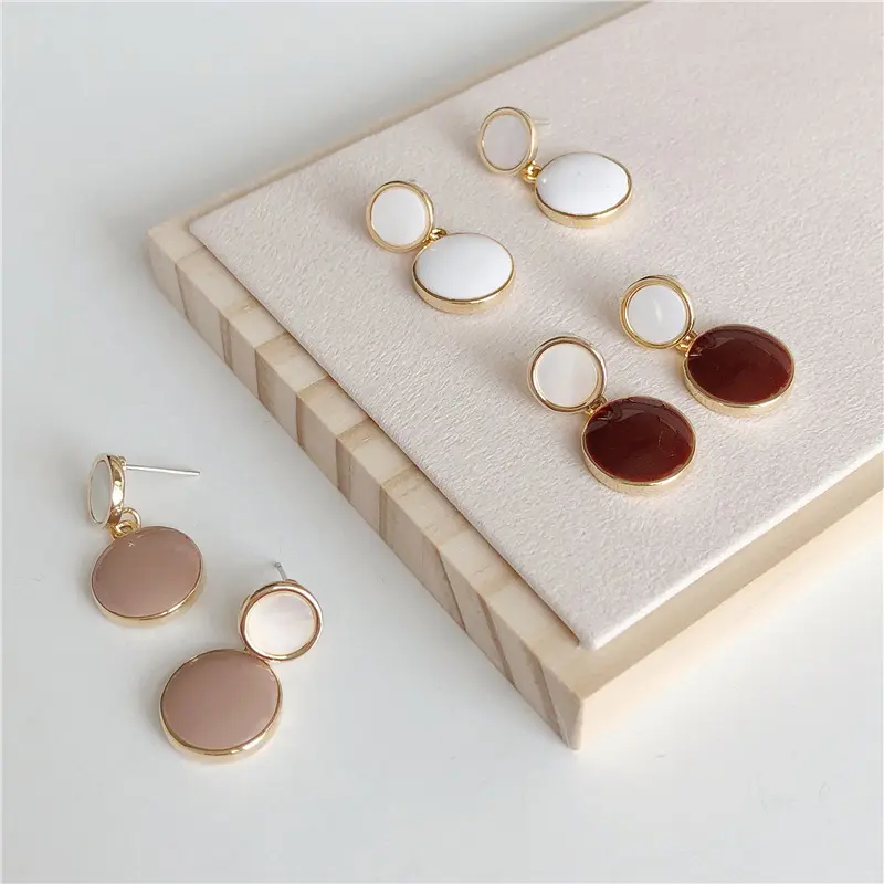 Vintage Red Green Enamel Water Drop Earrings For Women Piercing Ear Jewelry Korean Female Hanging Earring Lovely kolczyki Gift