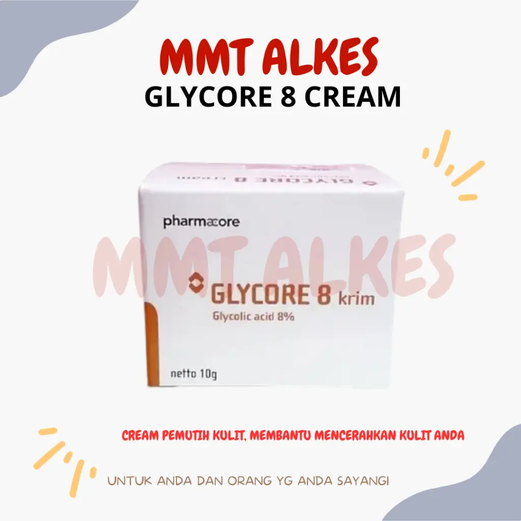 Glycore 8% Cream 10 g original Kusam Kosmetik Hitam Glycolic Acid Wajah Perawatan Muka