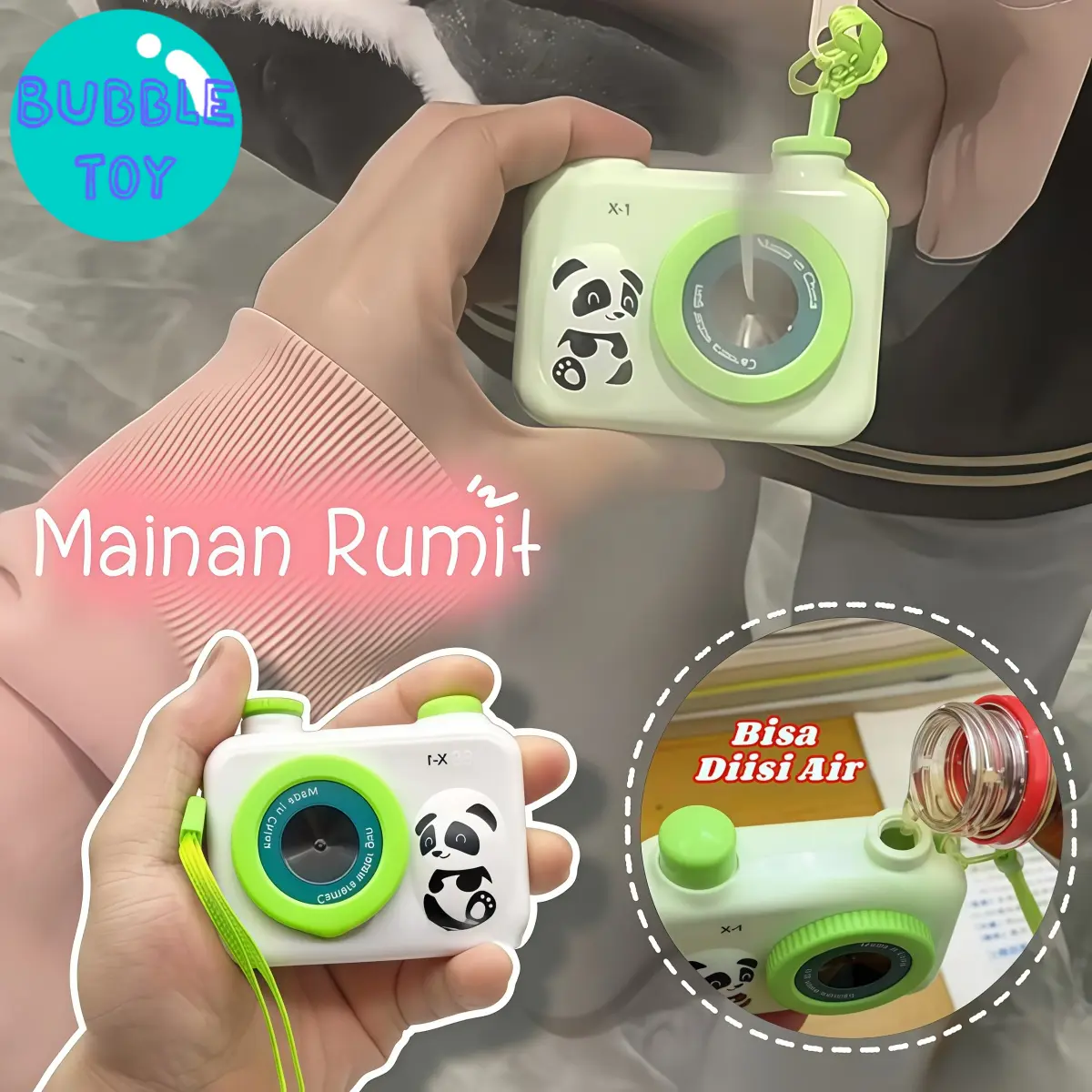 Mainan Lelucon Mini Yang Rumit/Mainan Semprotan Air Kamera Panda Lucu/Mainan Baru 2025/Liontin Tas Sekolah/Mainan Anak-Anak Yang Kreatif Dan Menarik
