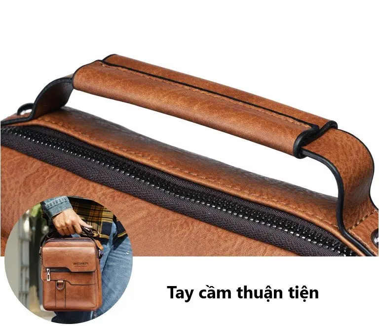 Túi da đeo vai thời trang cao cấp Weixier phong cách Hàn Quốc 8642 7