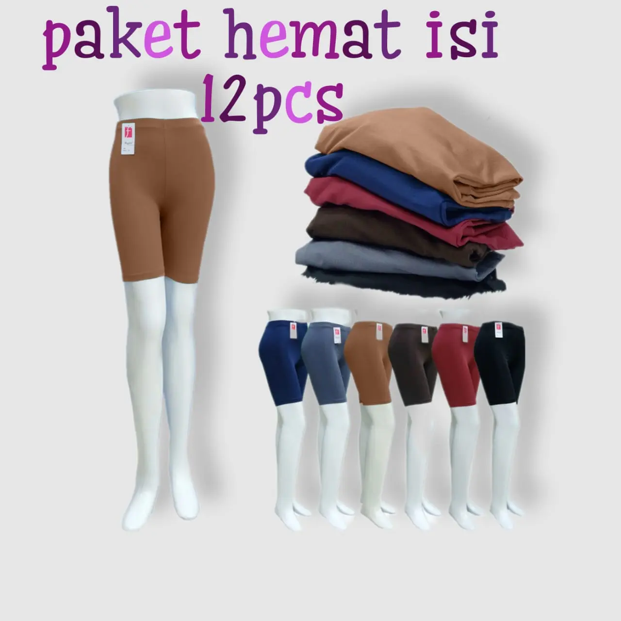PAKET USAHA 12 PCS SHORT PENDEK WANITA / DALEMAN SHOT MURAH / LEGGING HOT PANTS / CELANA KETAT JUMBO L XL XXL XXXL WARNA LENGKAP / MINI POP Santai Mini Slim-fitting Polos Hitam