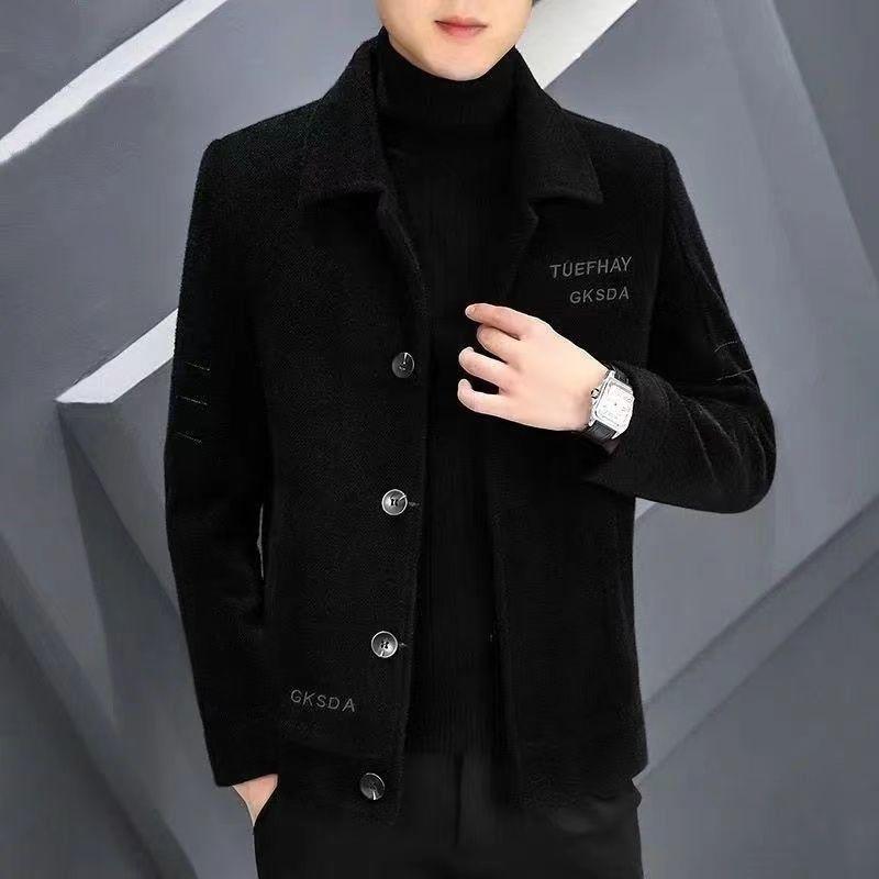 Áo Khoác Len Nam, Hàng Mới Về, Phong Cách Mùa Thu, Dáng Ngắn, Có Đệm, Cao Cấp, Áo Khoác Thường Ngày Menswear Jacket 3