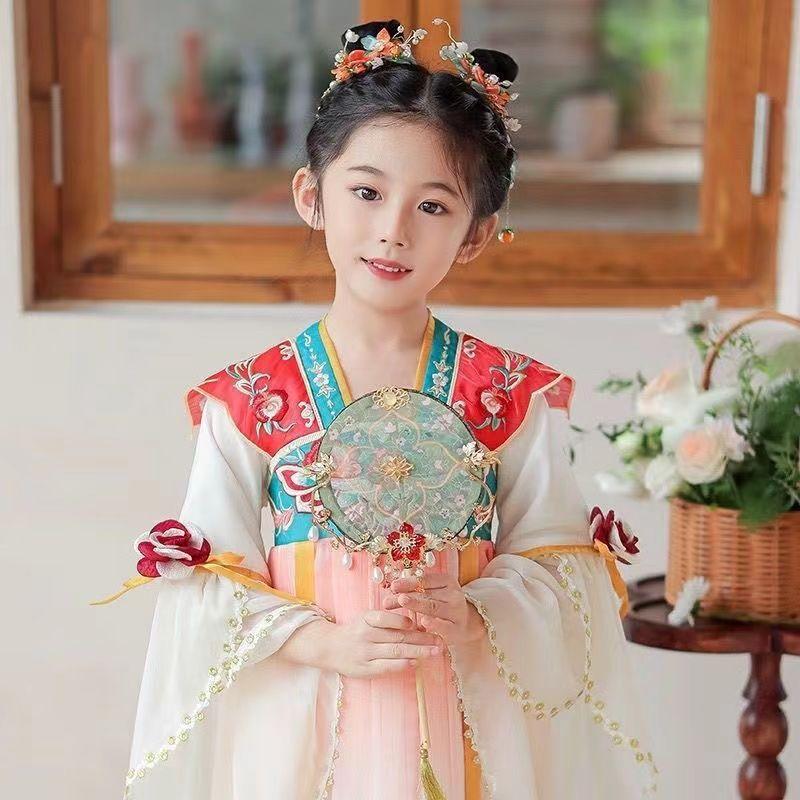 Bộ Đồ Hán Truyền Thống Cho Bé Gái, Phong Cách Tang, Thích Hợp Cho Em Bé Ngực, Hàng Mới Về 2024, Váy Trẻ Em, Trang Phục Mùa Hè Hanfu, Bộ Đồ Hán 4