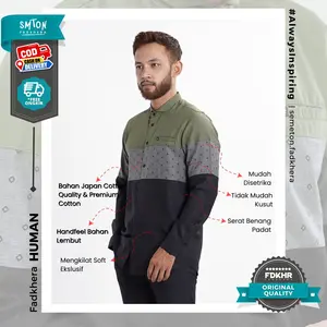 Fadkhera HUMAN kemeja koko modern baju pria