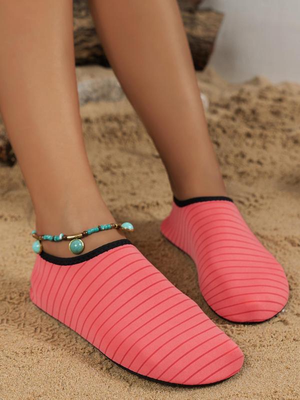 Summer 2024 Women's Minimalist Striped Pattern Water Shoes, Sporty Breathable Soft Sole Water Shoes for Beach, Non-slip Quick Dry Water Shoes for Swimming, Yoga, Outdoor Sports 1