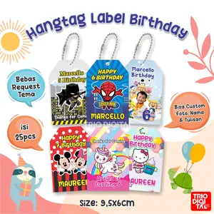 (isi 25pcs) Hangtag Label Kartu Ucapan Ulangtahun Aqiqah Tedak Siten Souvenir