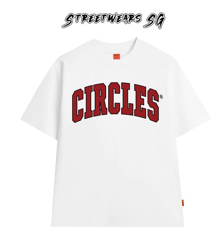 Áo thun cổ tròn CIRCLE Đỏ Cong Cao cấp nam nữ form rộng - Streetwears SG Menswear Cotton 5