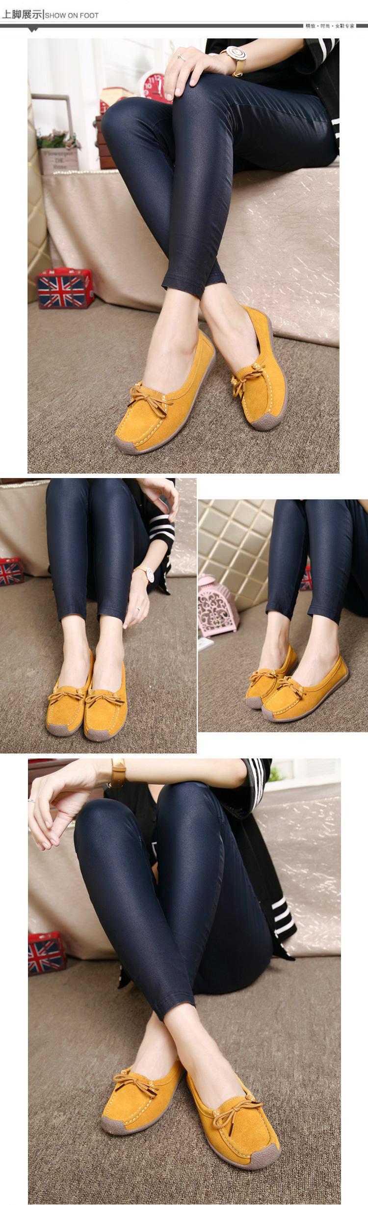 Product Introduction of Large Size 35-43 Flat Loafers Women's Shoes Non-Slip Genuine Leather Snail Shoes Mom Shoes 7