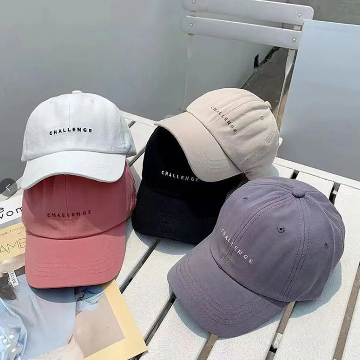 หมวกเบสบอลปักลาย สำหรับผู้หญิงและผู้ชาย ฤดูใบไม้ผลิและฤดูร้อน หมวก Snapback Visors Sun Letter สไตล์ลำลอง หมวกพ่อฮิปฮอป