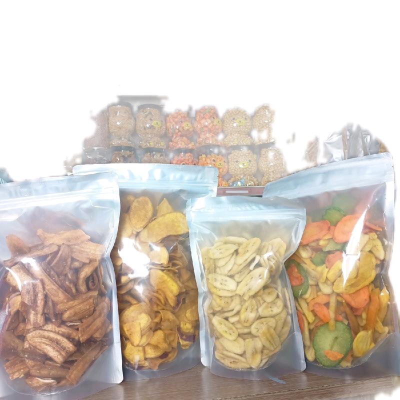 Combo đồ sấy Bảo Hân 2kg gồm 500gram trái cây sấy nguyên, chuối sấy cao, chuối mè, khoai lang vàng sấy ăn vặt - Snack, Thức Ăn Food trai cay say kho Chua