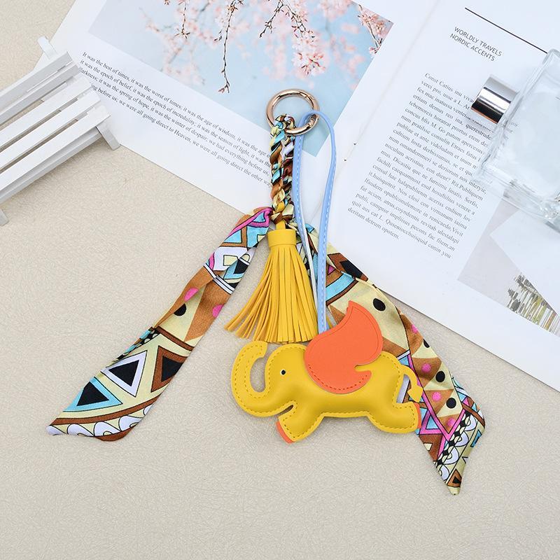 Sosialita Bagcharm Tassel Scraf and Small Elephant Aksesoris Gantungan Tas Gajah Charm