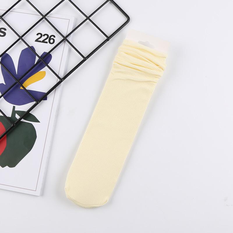 Product Introduction of Tất Bông Ống Uốn Cong Trơn Cho Nữ, Thời Trang, Tất Mỏng, Một Đôi Voi tất  mèo 3