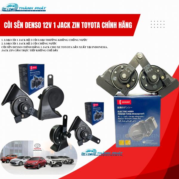 Còi sên Denso 1 jack cho xe Toyota sản xuất tại Indonesia. Jack zin cắm trực tiếp. bộ chống nước và bộ còi tiêu chuẩn
