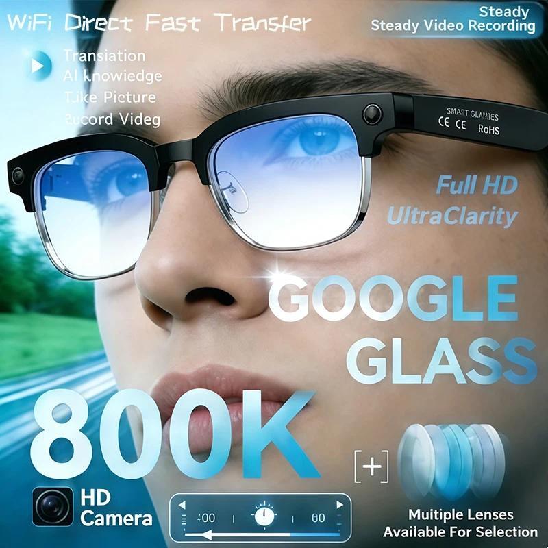 2026 New Upgrade smart glasees With Camera Video Recording AI Photo Recognition Bluetooth Call Translation Voice Sunglasses Man