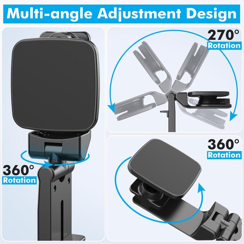 Product Introduction of Portable Travel Phone Holder, Magnetic Desktop Stand, Flexible Rotation Cellphone Mount, Train Seat Clamp Folding Rack 5