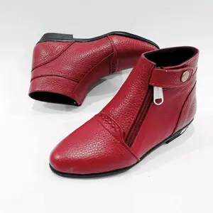 SEPATU BOOTS FLAT ANAK PEREMPUAN ASLI KULIT Pergelangan kaki Tanpa Hak