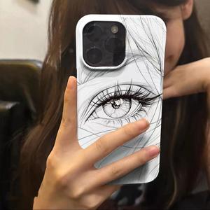 Sketch Eyes Suitable for iPhone 15 Apple Phone Case 16 Pro Max Jelly Soft Case 13 Cute 11