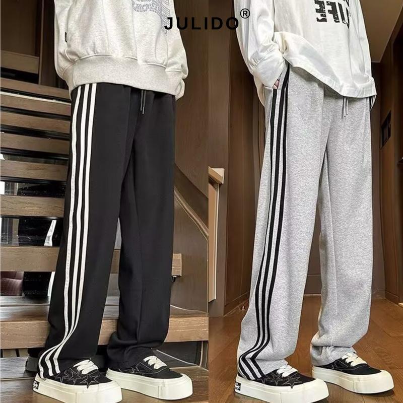 JULIDO Quần Nỉ 3 sọc JULIDO Quần ống xuông form rộng unisex Màu Đen Xám Tiêu Size M L XL 2XL Chất liệu Nỉ Kẻ sọc Xuất xứ Việt Nam