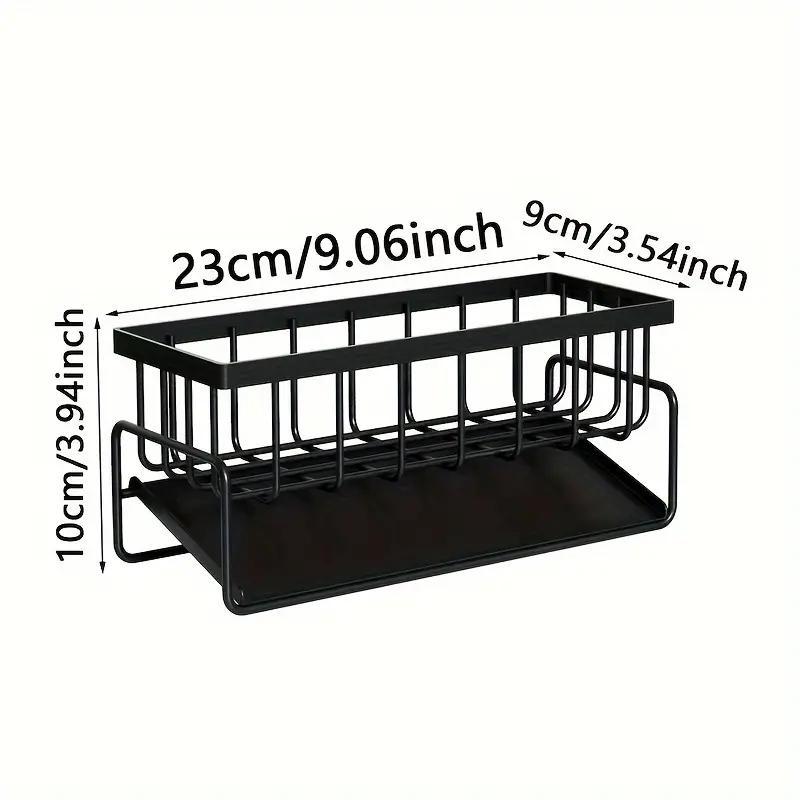 Kitchen Sink Drain Rack, 1 Count Kitchen Sink Storage Rack with Dishcloth Holder, Kitchen Sink Organizer, Kitchen Accessories, Home Organizer 1