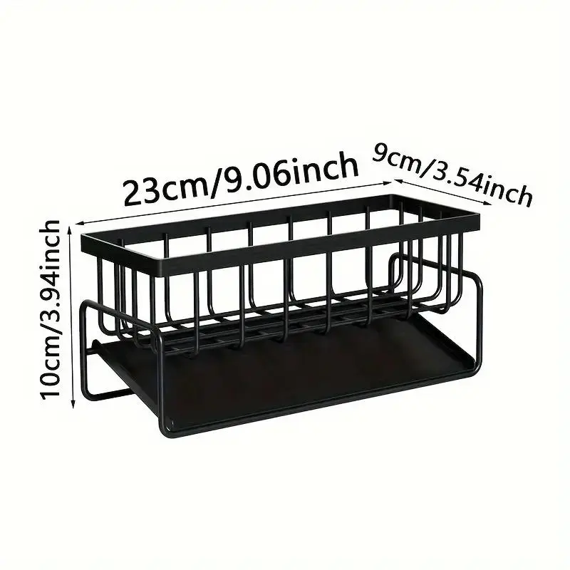 Kitchen Sink Drain Rack, 1 Count Kitchen Sink Storage Rack with Dishcloth Holder, Kitchen Sink Organizer, Kitchen Accessories, Home Organizer 1