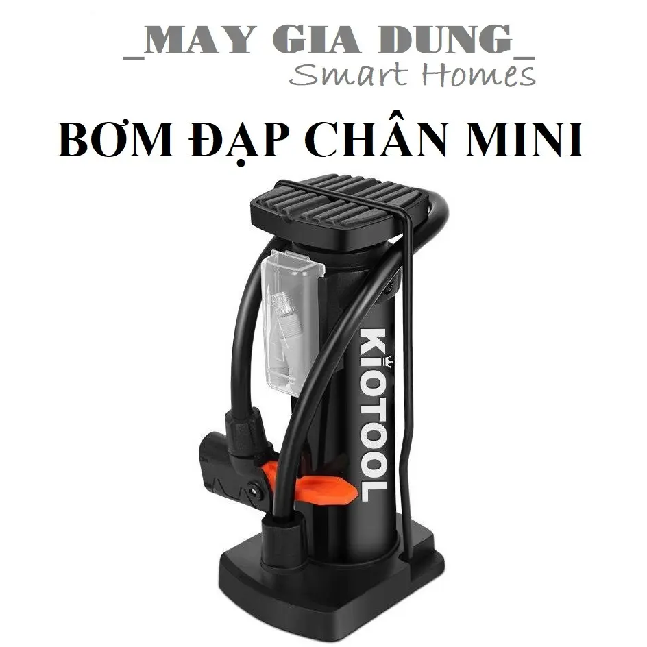 Bơm xe máy xe đạp nhỏ gọn Kiotool đầu van đa năng