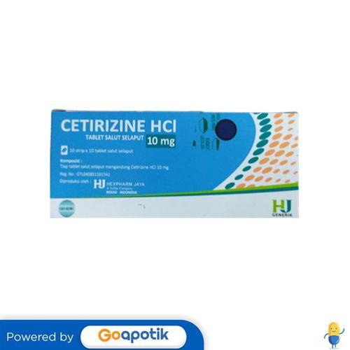 Gambar CETIRIZINE HEXPHARM 10 MG BOX 100 TABLET dari Apotek Raka Farma by GoApotik Kab. Tangerang Tokopedia