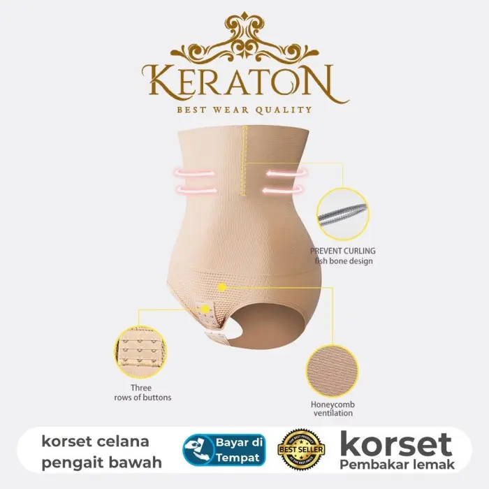 Korset pelangsing wanita pengait bawah