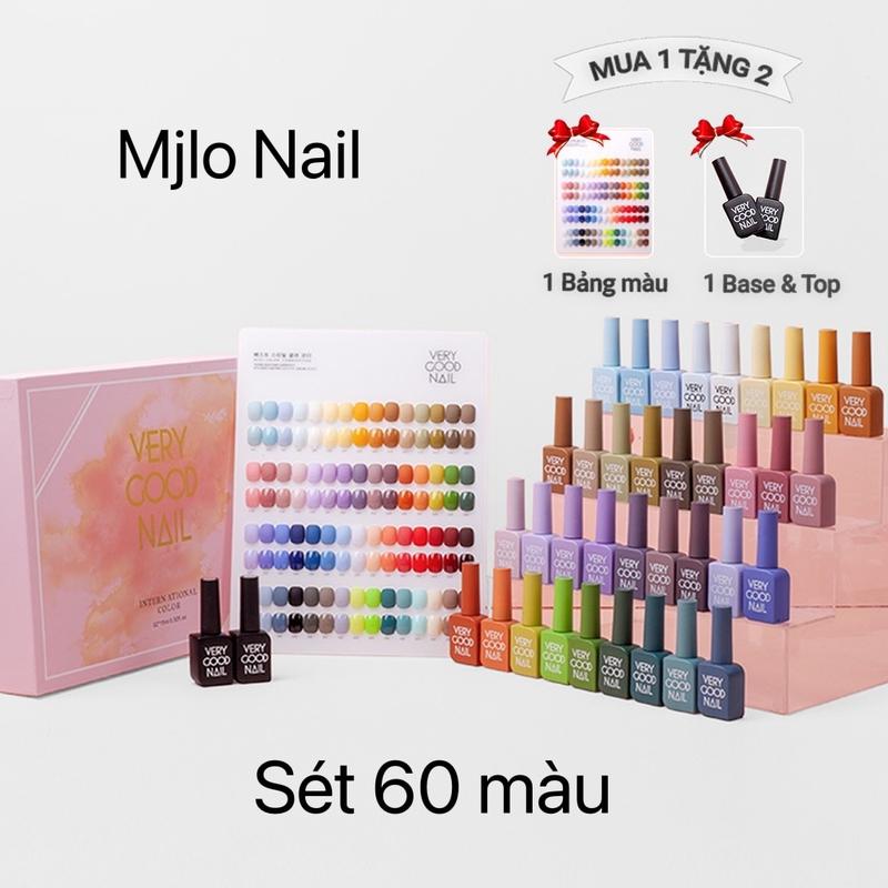Set sơn gel very good nail 60 màu, box hồng, hàng đẹp ( tặng kèm base, top, bảng màu ) Nữ