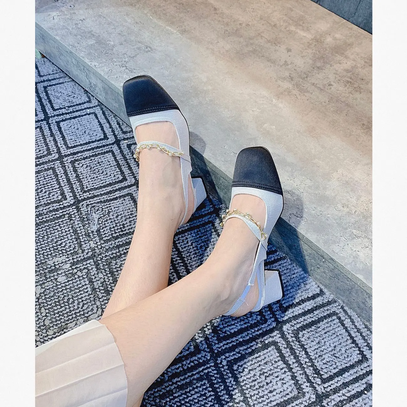 Giày cao gót  quai ngang  đế cao  5p ( m 29 )