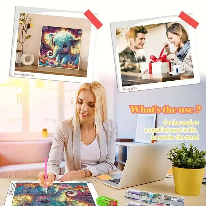 Swan & Apple Pattern DIY Diamond Art Painting Kit without Frame, 5D Diamond Art Painting Kit, DIY Decorative Art Picture for Beginner 5