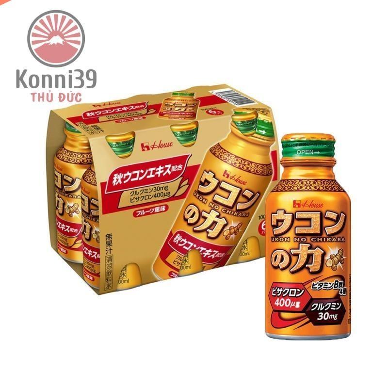 [HOT] SET 6 LON NƯỚC UỐNG TINH NGHỆ GIẢI RUOU HOUSE UKON NO CHIKARA NHẬT BẢN (100ML/ CHAI) trắng 0