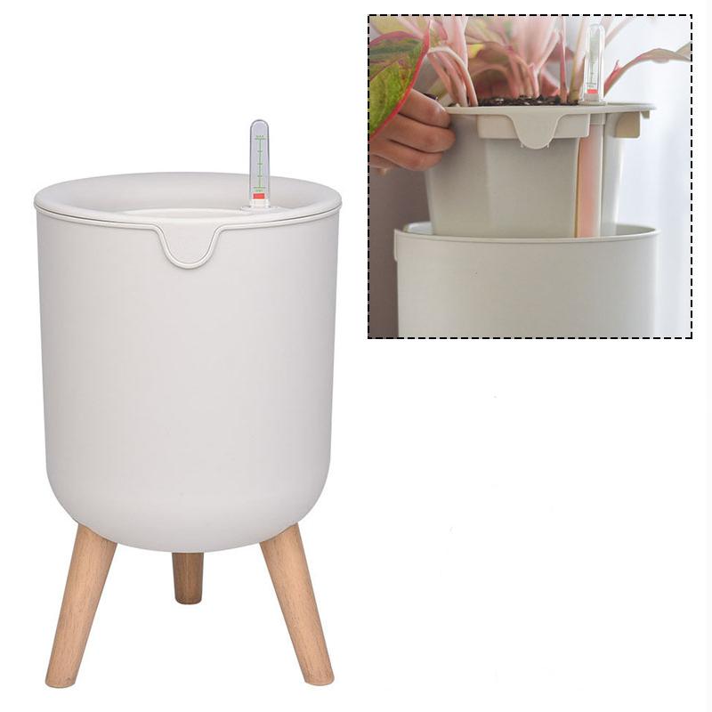[Daily Deals] 1PCS Flowerpot Indoor Area Living Room Plants Flower Pot White PP+ABS 7