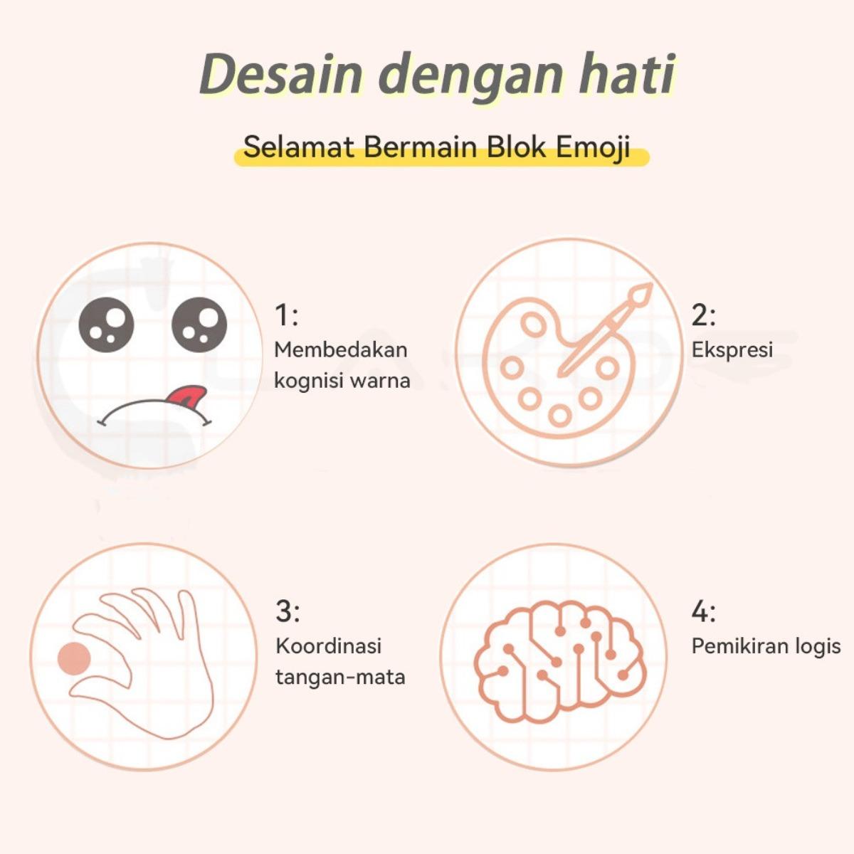 "Mainan Pemecah Kecermatan Rubik's Cube - Blok Konstruksi Pendidikan Ekspresi Wajah Ideal untuk Anak-anak dan Keluarga"