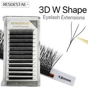 ขนตาปลอม W รูปร่างบาน 3D Prefab พัดลมต่อขนตาธรรมชาติอ่อนแสงขนตาส่วนบุคคลเต็มรูปแบบหนาแน่น