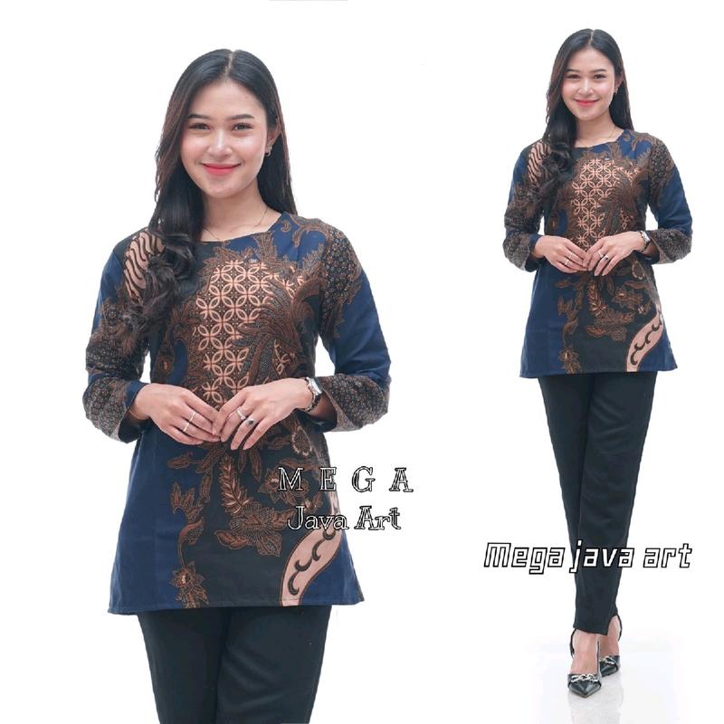 BAJU BATIK TUNIK ATASAN KERJA WANITA NGAJAR BAJU GURU NGAJAR SERAGAMAN 1